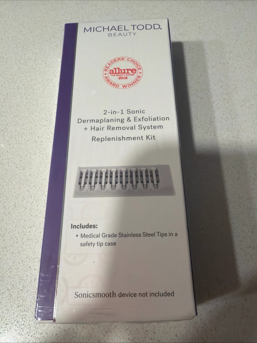 Michael Todd Beauty Purple & White Dermaplaning & Hair Removal Replenishment Kit